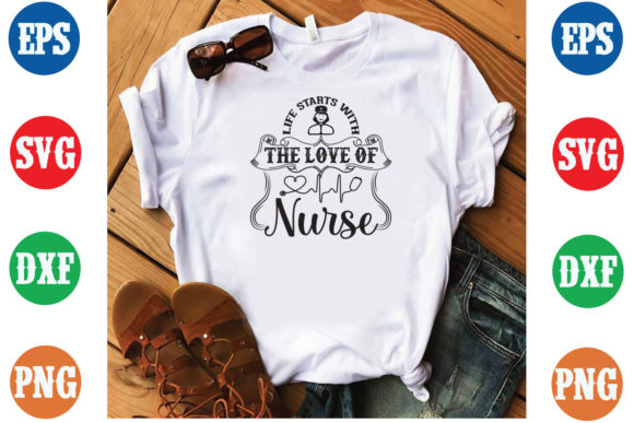 Nurse Love SVG: Graphics for T-Shirt Designs