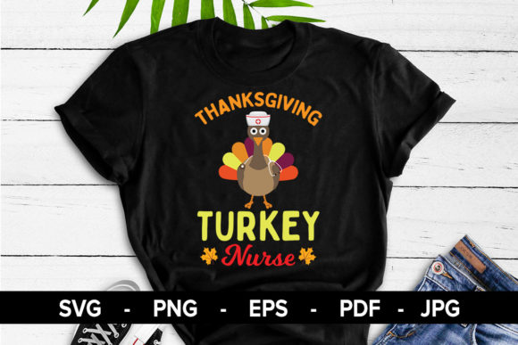 Thanksgiving Turkey Nurse Graphics & Print Templates