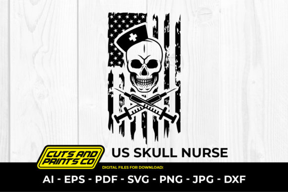 US Skull Nurse SVG: Bold Graphics & Print Templates